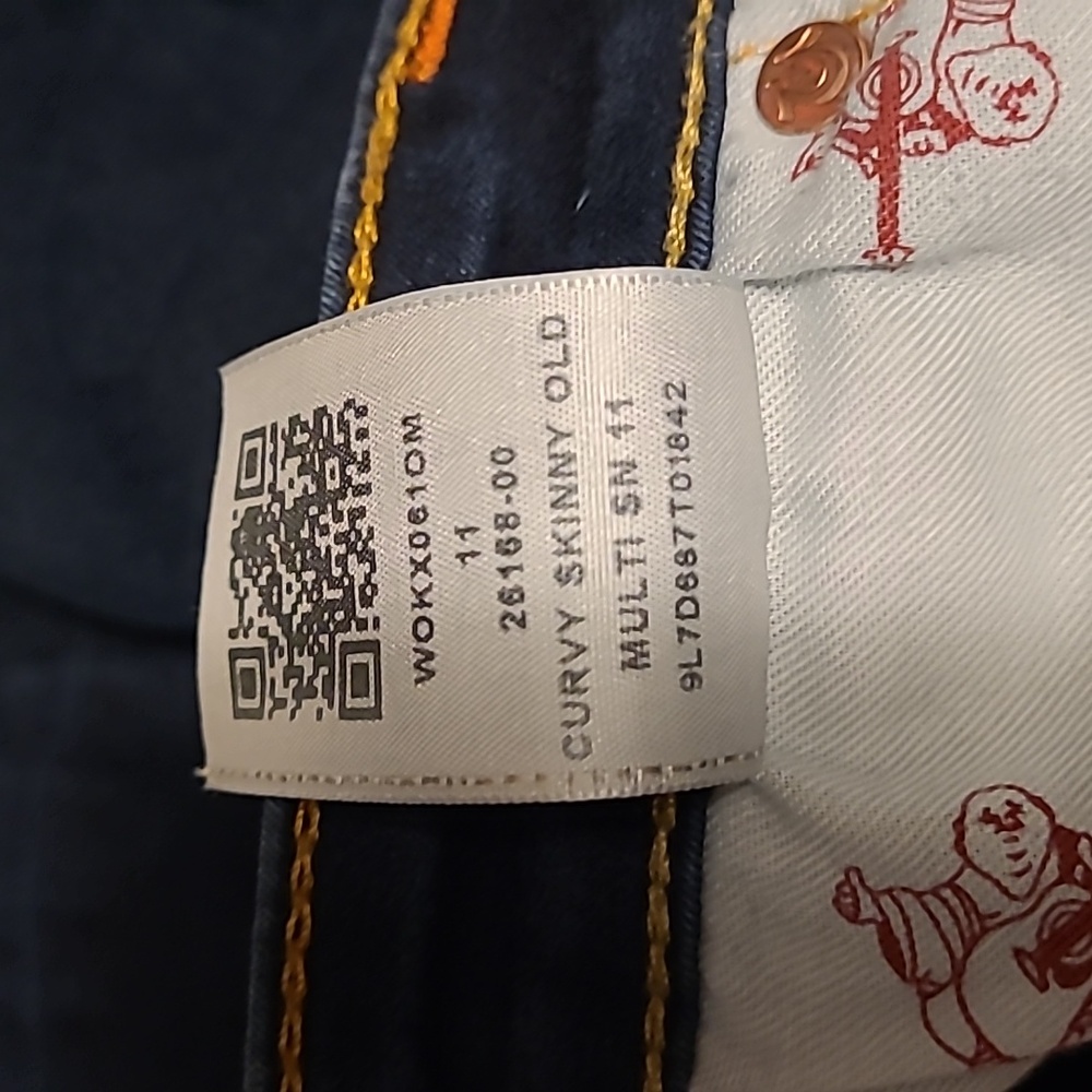 True Religion Dark Blue Curvy Skinny Old Jeans Size 11 - Picture 11 of 12